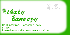 mihaly banoczy business card
