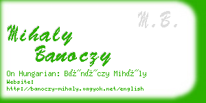 mihaly banoczy business card